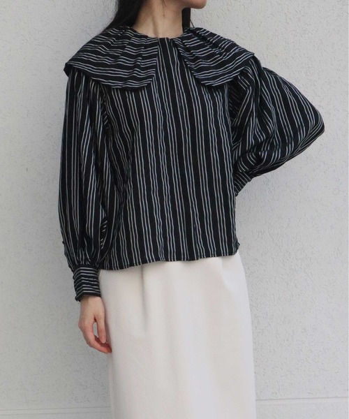 KOH.style（コースタイル）の「ギャザー襟デザインブラウス（シャツ/ブラウス・レディース・ストライプ/オフホワイト・FREE）」の14枚目の写真