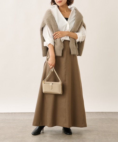 OUVRAGE CLASSE(ウヴラージュクラス)の「ストレッチカシュクールシャツ(シャツ/ブラウス・レディース・サックスブルー/ストライプ/ホワイト・FREE)」の7枚目の写真