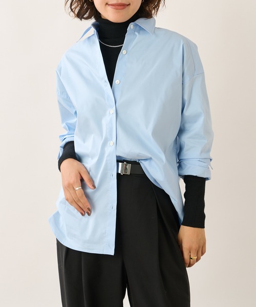 OUVRAGE CLASSE(ウヴラージュクラス)の「ストレッチカシュクールシャツ(シャツ/ブラウス・レディース・サックスブルー/ストライプ/ホワイト・FREE)」の13枚目の写真