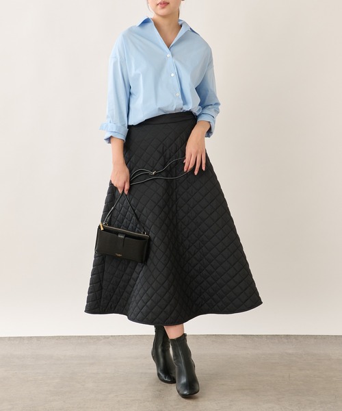 OUVRAGE CLASSE(ウヴラージュクラス)の「ストレッチカシュクールシャツ(シャツ/ブラウス・レディース・サックスブルー/ストライプ/ホワイト・FREE)」の16枚目の写真