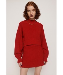 SLY | LG COTTON RIB SHORT 2P ローゲージ コットン リブ ミニスカート 2ピース(ワンピース)