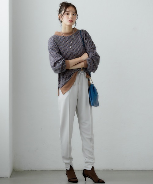 miclat(ミクラ)の「大きいサイズ ドットジャガードプルオーバー miclat(Tシャツ/カットソー・レディース・ブルー系/ブラウン系・L/LL/3L/4L/5L)」の10枚目の写真