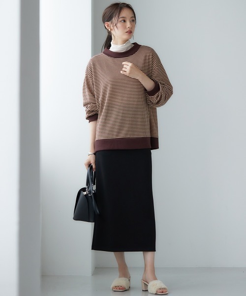 miclat(ミクラ)の「大きいサイズ ドットジャガードプルオーバー miclat(Tシャツ/カットソー・レディース・ブルー系/ブラウン系・L/LL/3L/4L/5L)」の11枚目の写真