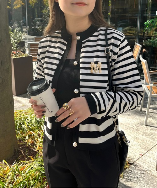 prose verse（プロズヴェール）の「パールボタンコンパクトニットカーデ（カーディガン/ボレロ・レディース・ブラック/グリーン/オフホワイト・ﾌﾘ-）」の8枚目の写真