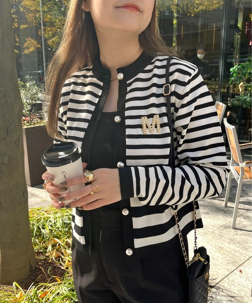 prose verse（プロズヴェール）の「パールボタンコンパクトニットカーデ（カーディガン/ボレロ・レディース・ブラック/グリーン/オフホワイト・ﾌﾘ-）」の9枚目の写真