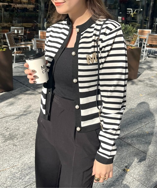 prose verse（プロズヴェール）の「パールボタンコンパクトニットカーデ（カーディガン/ボレロ・レディース・ブラック/グリーン/オフホワイト・ﾌﾘ-）」の11枚目の写真