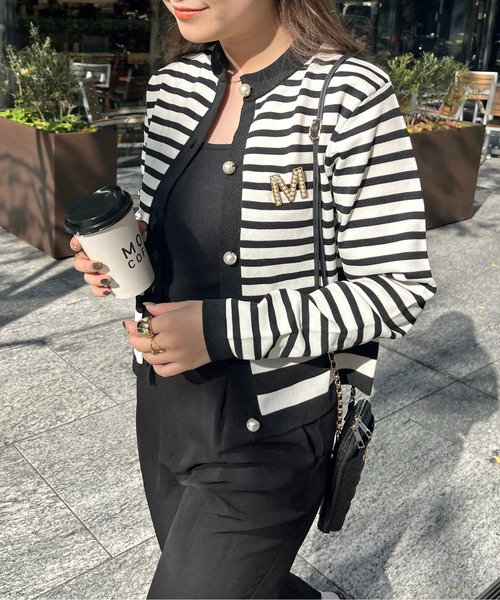 prose verse（プロズヴェール）の「パールボタンコンパクトニットカーデ（カーディガン/ボレロ・レディース・ブラック/グリーン/オフホワイト・ﾌﾘ-）」の12枚目の写真