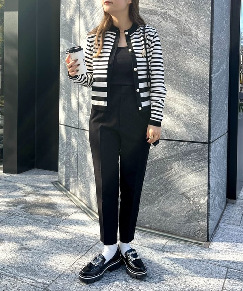 prose verse（プロズヴェール）の「パールボタンコンパクトニットカーデ（カーディガン/ボレロ・レディース・ブラック/グリーン/オフホワイト・ﾌﾘ-）」の14枚目の写真