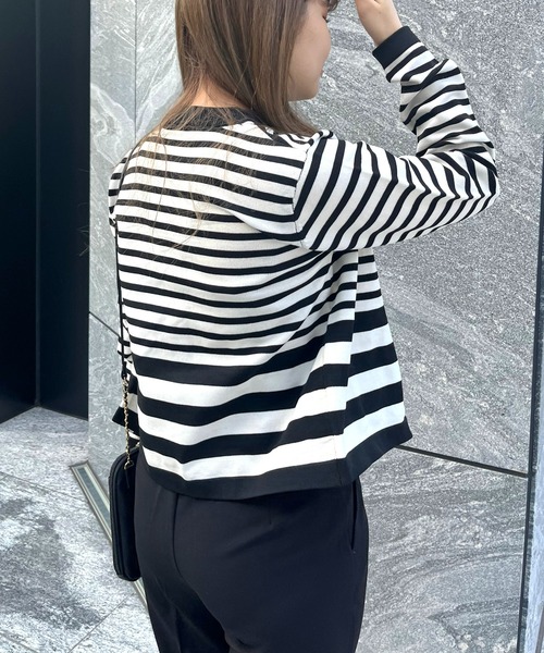 prose verse（プロズヴェール）の「パールボタンコンパクトニットカーデ（カーディガン/ボレロ・レディース・ブラック/グリーン/オフホワイト・ﾌﾘ-）」の7枚目の写真