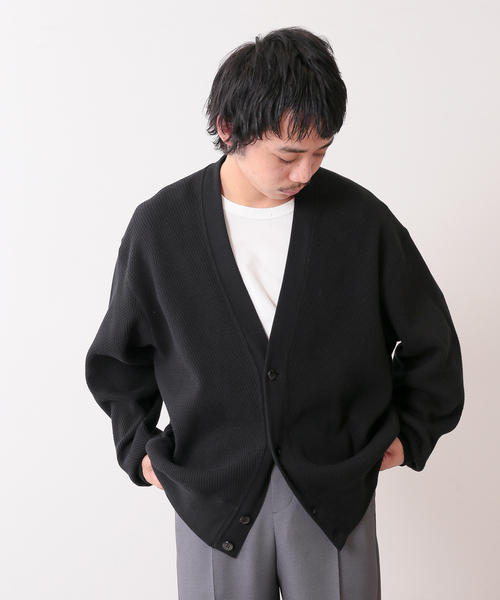 UNFOLLOW（アンフォロー）の「【FOLL / フォル】ソフトタッチヘビーワッフルカーディガン（カーディガン/ボレロ・メンズ・ブラック/ホワイト/ピンク・3/2）」の11枚目の写真