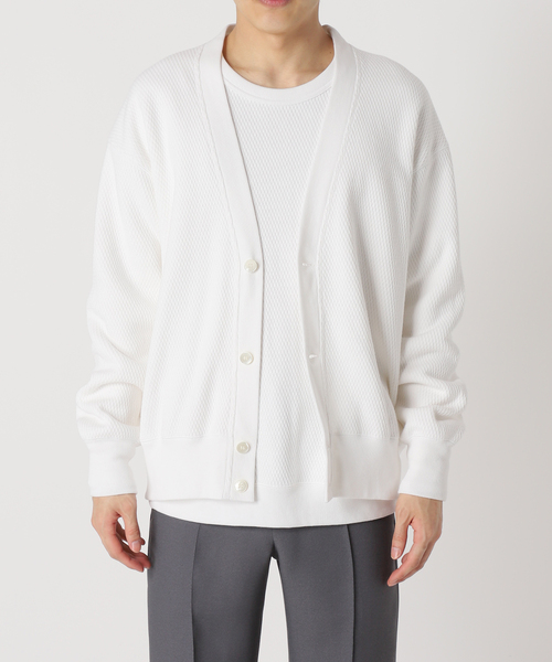 UNFOLLOW（アンフォロー）の「【FOLL / フォル】ソフトタッチヘビーワッフルカーディガン（カーディガン/ボレロ・メンズ・ブラック/ホワイト/ピンク・3/2）」の17枚目の写真