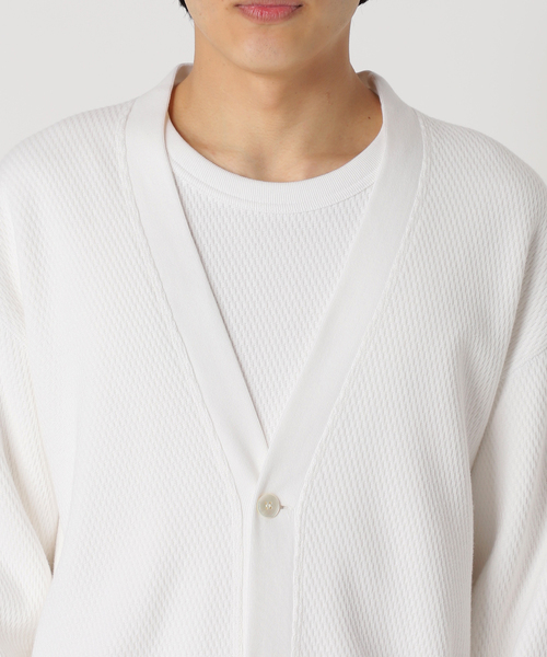 UNFOLLOW（アンフォロー）の「【FOLL / フォル】ソフトタッチヘビーワッフルカーディガン（カーディガン/ボレロ・メンズ・ブラック/ホワイト/ピンク・3/2）」の22枚目の写真