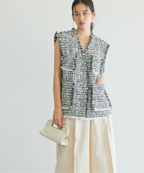 GALLARDAGALANTE スプリングツイードベスト GALLARDAGALANTE（ガリャルダガランテ）の「【HERITANOVUM】スプリング