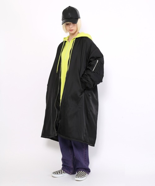 PUNYUS(プニュズ)の「ワンポイントハーフZIPパーカー(パーカー・レディース・ライム/ネイビー/杢グレー・4/3)」の5枚目の写真