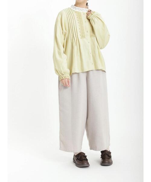 Samansa Mos2（サマンサ モスモス）の「レースピンタックブラウス（シャツ/ブラウス・レディース・グレー/ブラック/イエロー・ﾌﾘ-）」の10枚目の写真