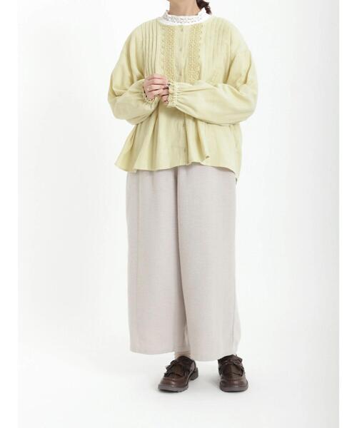 Samansa Mos2（サマンサ モスモス）の「レースピンタックブラウス（シャツ/ブラウス・レディース・グレー/ブラック/イエロー・ﾌﾘ-）」の11枚目の写真