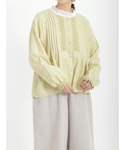 Samansa Mos2（サマンサ モスモス）の「レースピンタックブラウス（シャツ/ブラウス・レディース・グレー/ブラック/イエロー・ﾌﾘ-）」の12枚目の写真