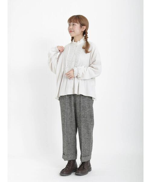 Samansa Mos2（サマンサ モスモス）の「レースピンタックブラウス（シャツ/ブラウス・レディース・グレー/ブラック/イエロー・ﾌﾘ-）」の16枚目の写真