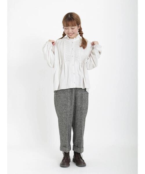 Samansa Mos2（サマンサ モスモス）の「レースピンタックブラウス（シャツ/ブラウス・レディース・グレー/ブラック/イエロー・ﾌﾘ-）」の17枚目の写真