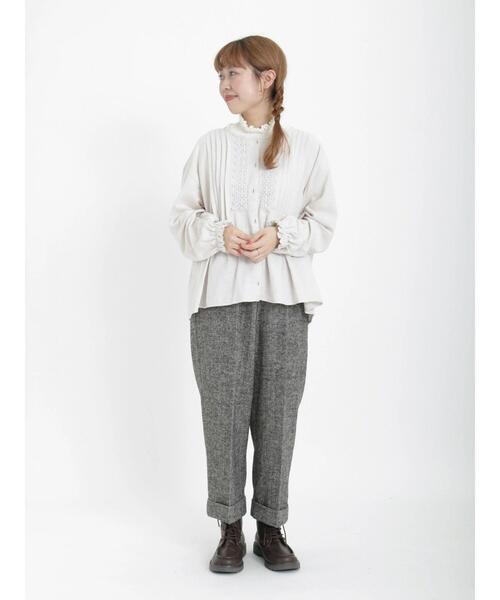 Samansa Mos2（サマンサ モスモス）の「レースピンタックブラウス（シャツ/ブラウス・レディース・グレー/ブラック/イエロー・ﾌﾘ-）」の18枚目の写真