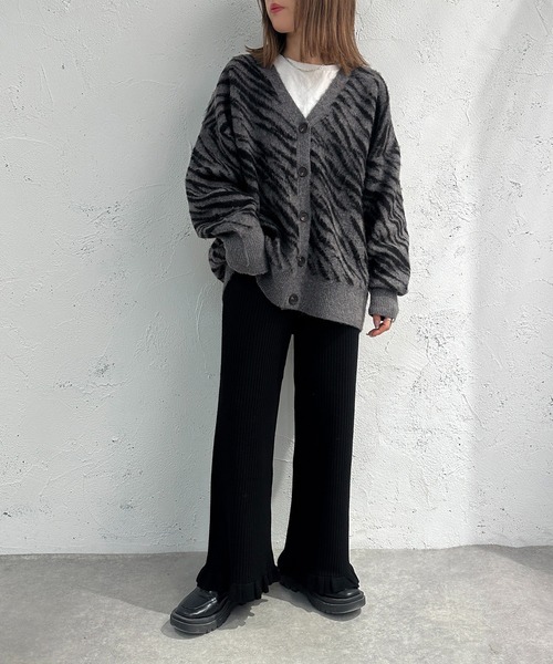 apres jour mignon(アプレジュールミニョン)の「裾フリルリブニットパンツ【ZOZOTOWN限定アイテム】(その他パンツ・レディース・アイボリー/オレンジ/ブラック・X-LARGE/SMALL/MEDIUM)」の14枚目の写真
