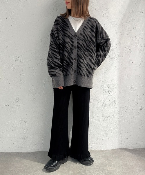 apres jour mignon(アプレジュールミニョン)の「裾フリルリブニットパンツ【ZOZOTOWN限定アイテム】(その他パンツ・レディース・アイボリー/オレンジ/ブラック・X-LARGE/SMALL/MEDIUM)」の15枚目の写真