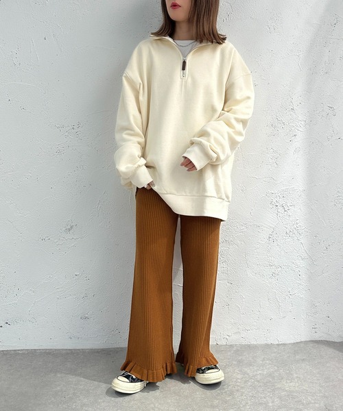 apres jour mignon(アプレジュールミニョン)の「裾フリルリブニットパンツ【ZOZOTOWN限定アイテム】(その他パンツ・レディース・アイボリー/オレンジ/ブラック・X-LARGE/SMALL/MEDIUM)」の20枚目の写真