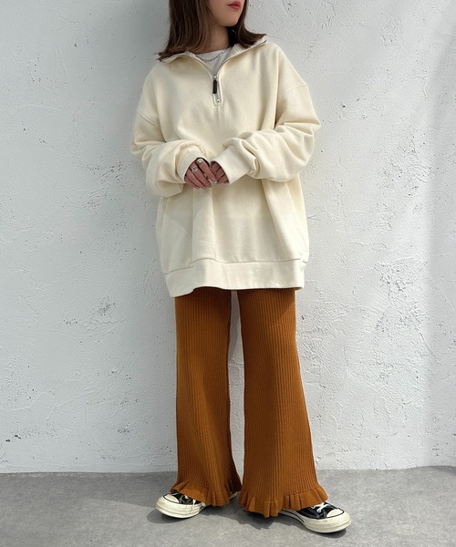 apres jour mignon(アプレジュールミニョン)の「裾フリルリブニットパンツ【ZOZOTOWN限定アイテム】(その他パンツ・レディース・アイボリー/オレンジ/ブラック・X-LARGE/SMALL/MEDIUM)」の22枚目の写真