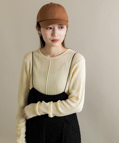 SMELLY（スメリー）の「ベーシックコットンキャップ（キャップ・レディース・ブラック/アイボリー/ブラウン・-）」の18枚目の写真