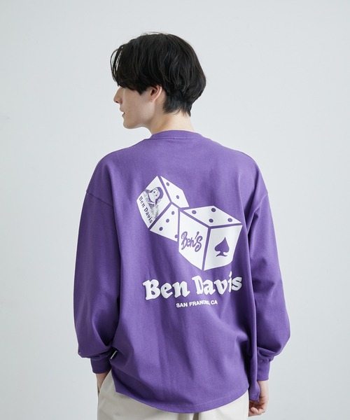JUNRED(ジュンレッド)の「BENDAVIS ダイスロングスリーブTシャツ(Tシャツ/カットソー・メンズ・パープル/ホワイト/グリーン系その他・L/LL/M)」の3枚目の写真