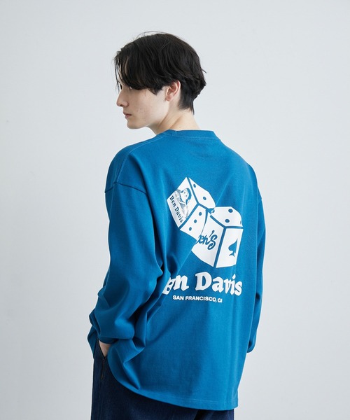 JUNRED(ジュンレッド)の「BENDAVIS ダイスロングスリーブTシャツ(Tシャツ/カットソー・メンズ・パープル/ホワイト/グリーン系その他・L/LL/M)」の2枚目の写真