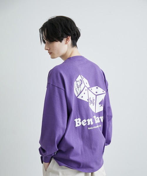 JUNRED(ジュンレッド)の「BENDAVIS ダイスロングスリーブTシャツ(Tシャツ/カットソー・メンズ・パープル/ホワイト/グリーン系その他・L/LL/M)」の9枚目の写真