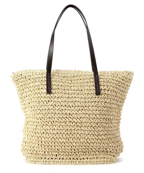 coen（コーエン）の「ペーパーカゴバッグ（かごバッグ・レディース・ナチュラル/ブラック・フリー）」の3枚目の写真