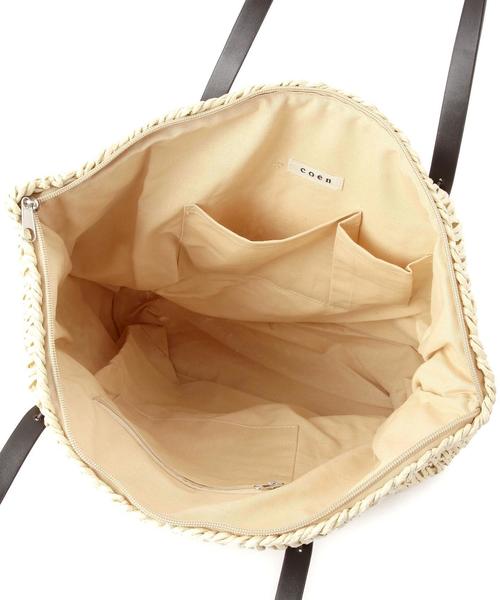 coen（コーエン）の「ペーパーカゴバッグ（かごバッグ・レディース・ナチュラル/ブラック・フリー）」の6枚目の写真