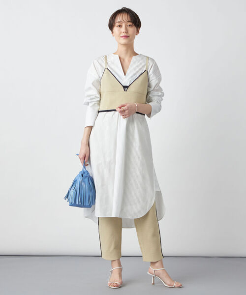 Rie Miller（リエミラー）の「《手洗い可能》ニットビスチェ（ベスト・レディース・ネイビー/ベージュ・38）」の3枚目の写真