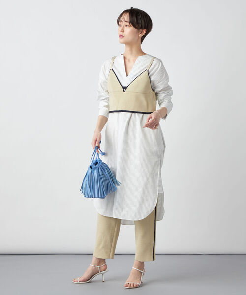 Rie Miller（リエミラー）の「《手洗い可能》ニットビスチェ（ベスト・レディース・ネイビー/ベージュ・38）」の5枚目の写真