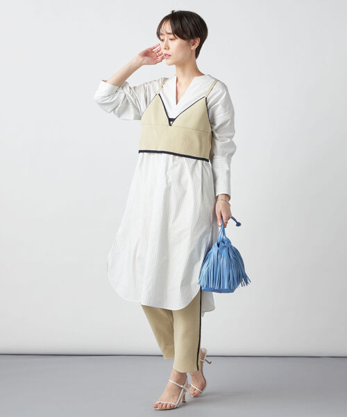 Rie Miller（リエミラー）の「《手洗い可能》ニットビスチェ（ベスト・レディース・ネイビー/ベージュ・38）」の6枚目の写真