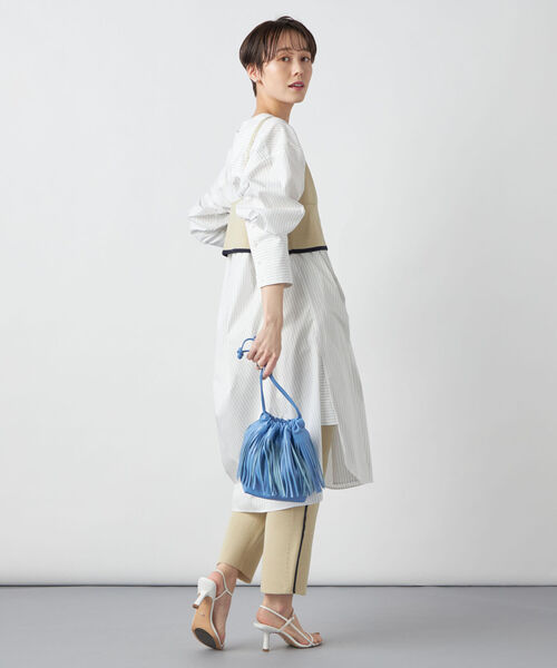 Rie Miller（リエミラー）の「《手洗い可能》ニットビスチェ（ベスト・レディース・ネイビー/ベージュ・38）」の11枚目の写真