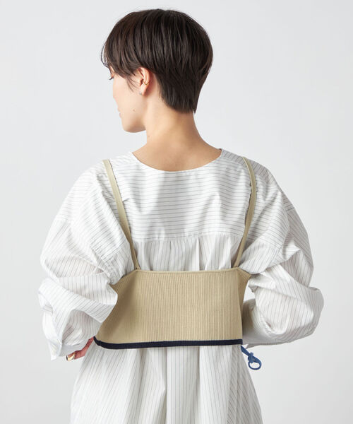 Rie Miller（リエミラー）の「《手洗い可能》ニットビスチェ（ベスト・レディース・ネイビー/ベージュ・38）」の14枚目の写真