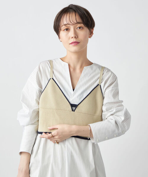 Rie Miller（リエミラー）の「《手洗い可能》ニットビスチェ（ベスト・レディース・ネイビー/ベージュ・38）」の17枚目の写真