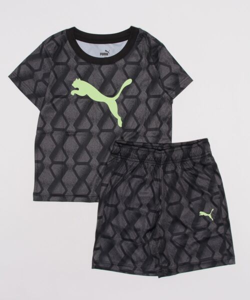 PUMA（プーマ）の「PUMA プーマ キッズ ボーイズ ロゴ ラボ 上下 2点セット Tシャツ & ショーツ 120-160cm（Tシャツ/カットソー・キッズ・ブラック/ブルー系その他・130/120/140/150/160）」の2枚目の写真