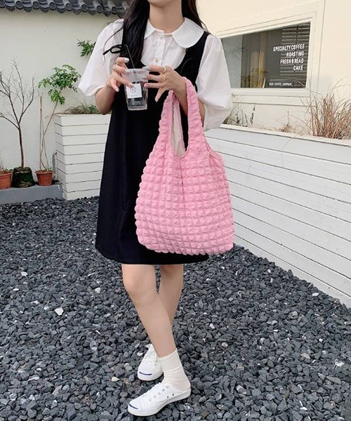 Flowering Korea（フラワーリングコリア）の「ポップコーンショルダーバッグ（ショルダーバッグ・レディース・ピンク/イエロー/ブラック/サックスブルー/アイボリー・FREE）」の15枚目の写真
