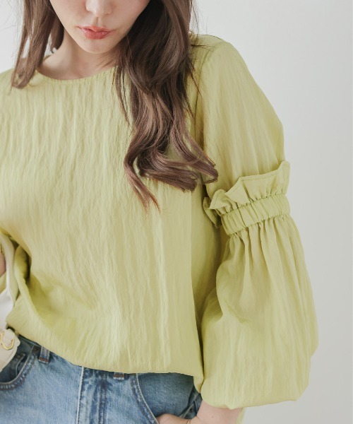 AMELY(エミリー)の「ボリューム袖ブラウス(シャツ/ブラウス・レディース・ピンク/グリーン/ホワイト/ブラック・フリー)」の14枚目の写真