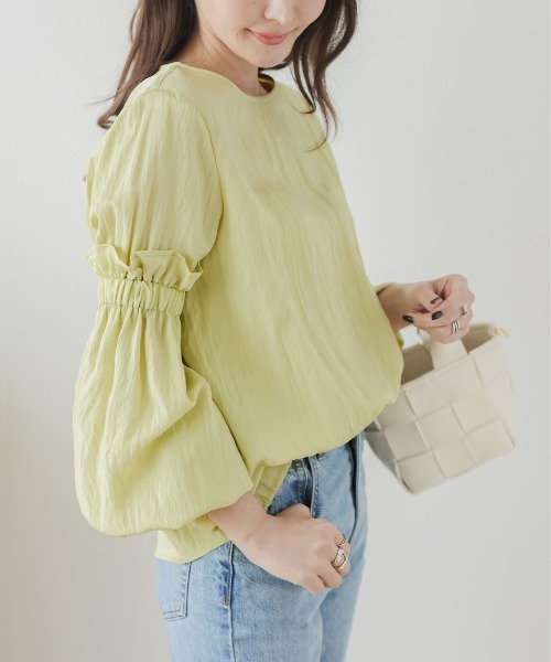 AMELY(エミリー)の「ボリューム袖ブラウス(シャツ/ブラウス・レディース・ピンク/グリーン/ホワイト/ブラック・フリー)」の12枚目の写真