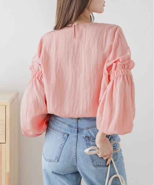AMELY(エミリー)の「ボリューム袖ブラウス(シャツ/ブラウス・レディース・ピンク/グリーン/ホワイト/ブラック・フリー)」の16枚目の写真