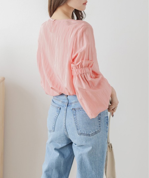 AMELY(エミリー)の「ボリューム袖ブラウス(シャツ/ブラウス・レディース・ピンク/グリーン/ホワイト/ブラック・フリー)」の17枚目の写真