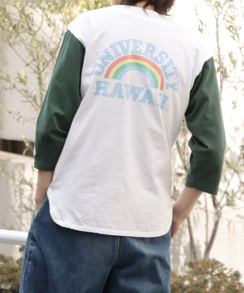 UNIVERSITY OF HAWAII Vネック長袖カットソー