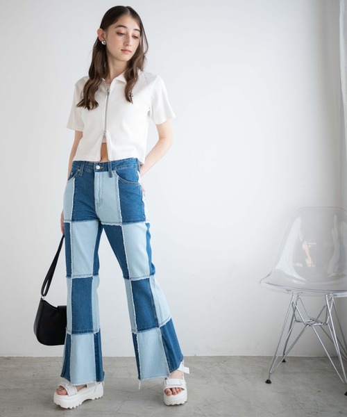 WEGO（ウィゴー）の「WEGO/【一部店限定】パッチワークローライズ 