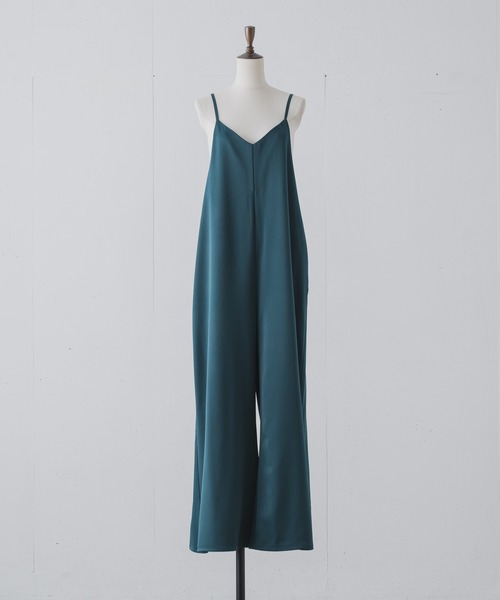 Happy John（ハッピージョン）の「matte satin salopette/マットサテンサロペット（サロペット/オーバーオール・レディース・ブルー/ブラック/カーキ・FREE）」の5枚目の写真