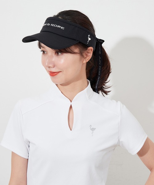 JUN&ROPE'（ジュンアンドロペ）の「【WEB限定】【2WAY】ロゴ入りリボン付きバイザー（サンバイザー・レディース・ホワイト/ブラック・FREE）」の9枚目の写真
